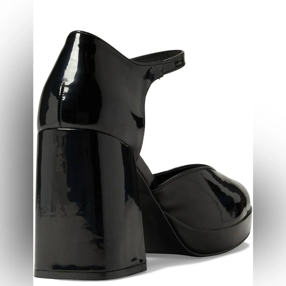 Madden Girl NIB Oliverr Black Patent Leather platform SZ 8.5 - Picture 4 of 10
